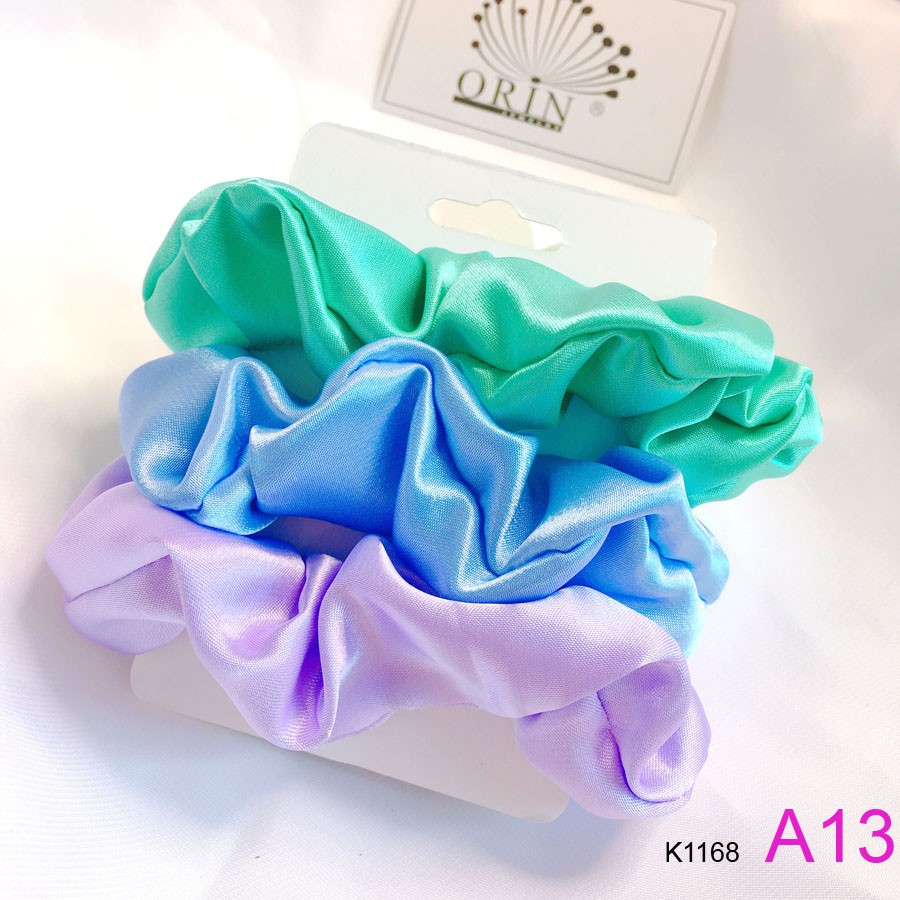 [Mã FAGOGO giảm 12% đơn 99K] Set 3 buộc tóc, dây cột tóc scrunchies phi bóng nhiều màu Orin K1168 | BigBuy360 - bigbuy360.vn