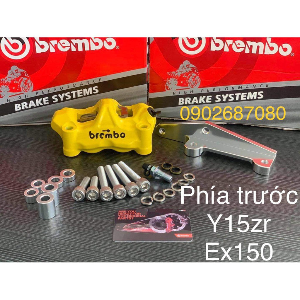 combo heo brembo 4 pis + bass cnc+ ốc + thớt lòng cnc ex150 y15zr full hộp _Dochoixemaynhapkhau