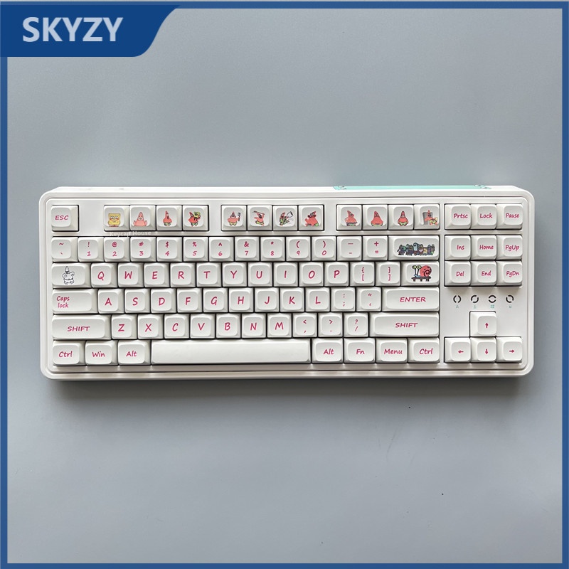Patrick Star Keycap XDA Hồ sơ Phim hoạt hình Anime PBT Thuốc nhuộm Phụ Bàn phím cơ Keycap 127 Phím