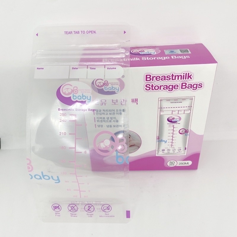 Túi trữ sữa GB Baby Hàn Quốc 250ml - Hộp 50 túi mẫu mới