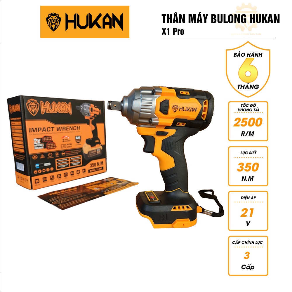 Thân máy siết bulong HUKAN X1 Pro chân pin phổ thông