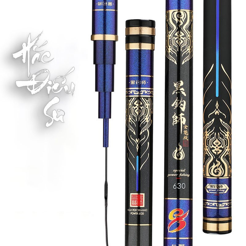 Cần Câu Tay Hắc Điếu Sư 8H Cần Câu Đài Câu Đơn Carbon Xoắn X Tặng Kèm Ngọn Phụ