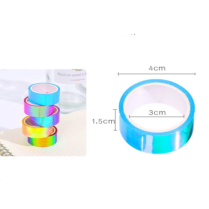 Băng Keo Washi Tape Tráng Ánh Hologram