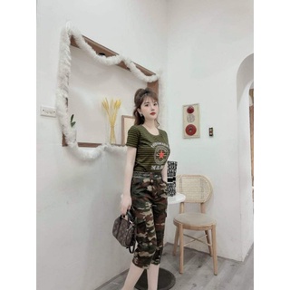 Bộ đồ lính lửng áo thun quần kaki