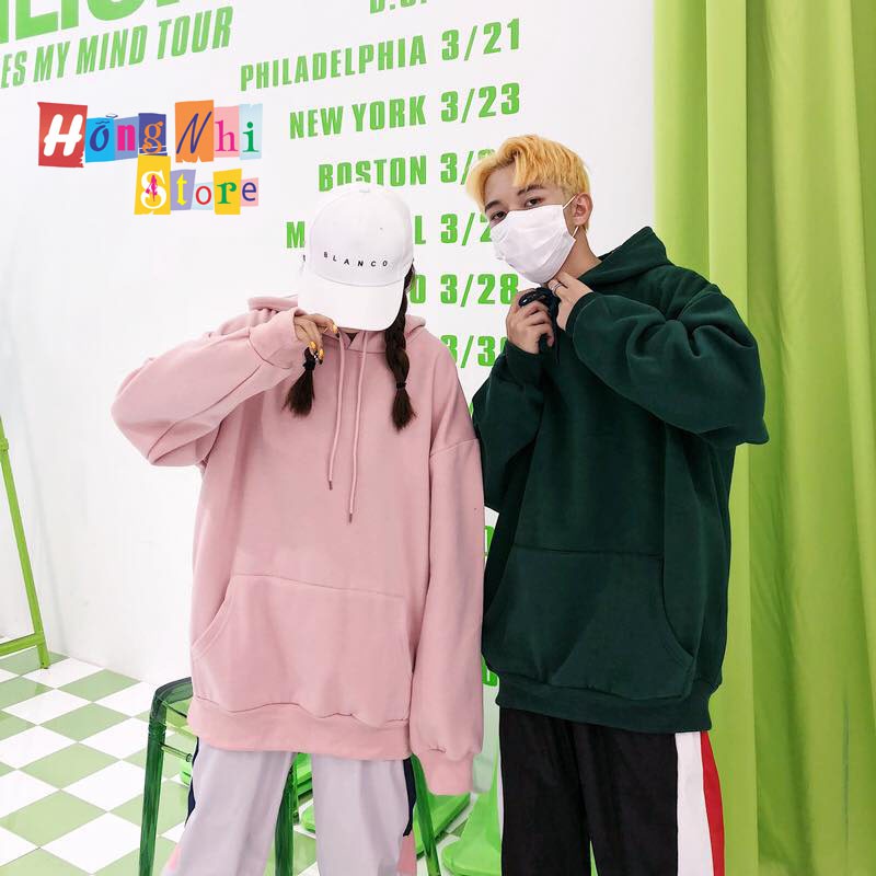 Áo Hoodie Trơn Màu Hồng Ruốc Cao Cấp Dáng Rộng Unisex Nam Nữ Mặc Được - MM | BigBuy360 - bigbuy360.vn
