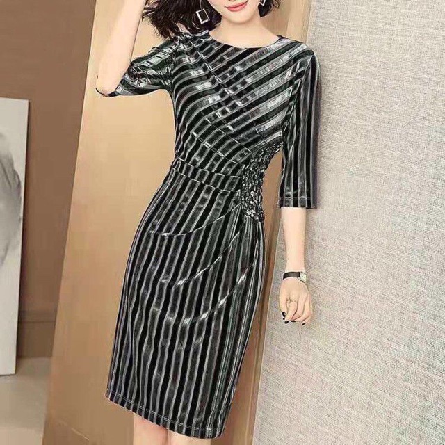 Đầm ôm body dự tiệc đính đá sang chảnh size M L XL 2Xl