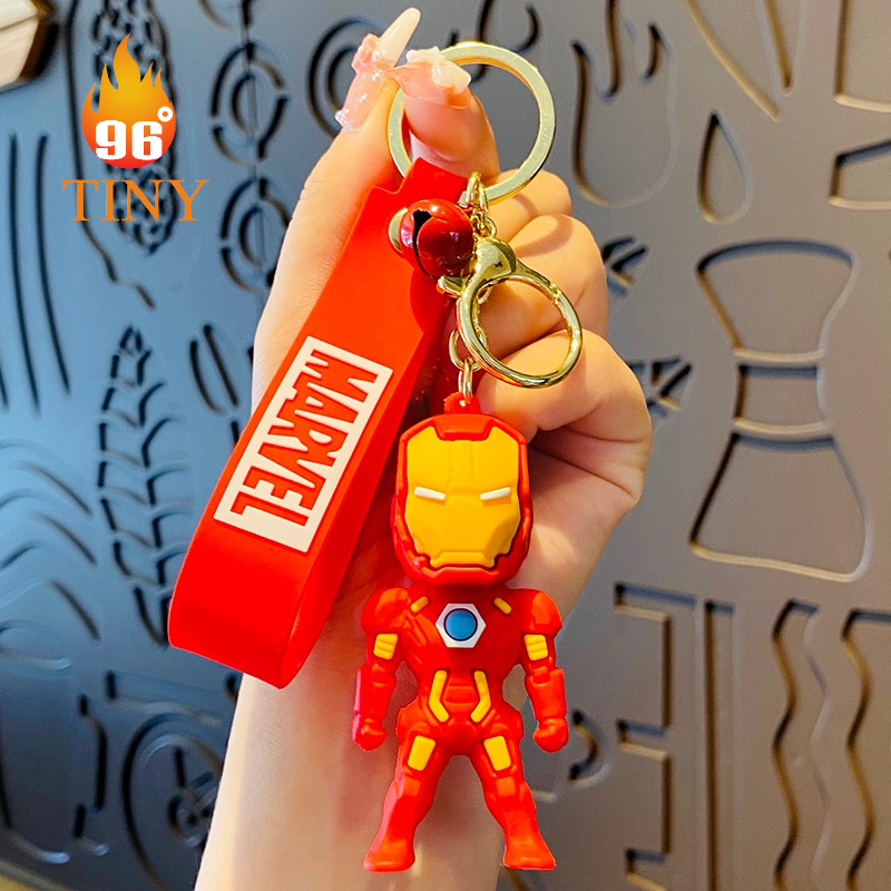 Móc khóa biệt đội siêu anh hùng Avengers, Đội trưởng mỹ, người Nhện, Người Sắt, Hulk, Thor treo túi, điện thoại, balo