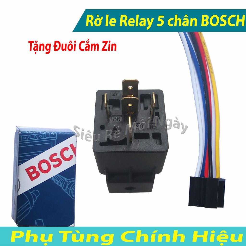 Rờ le Relay Bosch 5 chân Tặng Đuôi Cắm Zin