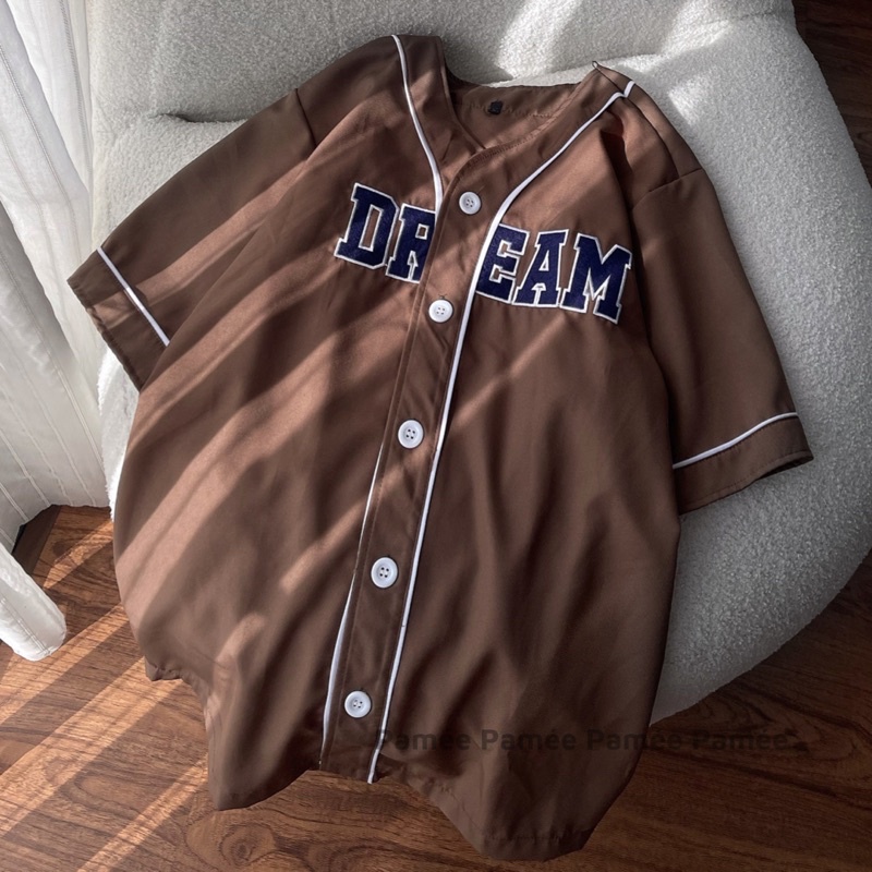 Áo sơmi kiểu dáng bóng chày nam nữ màu Unisex phong cách Ulzzang