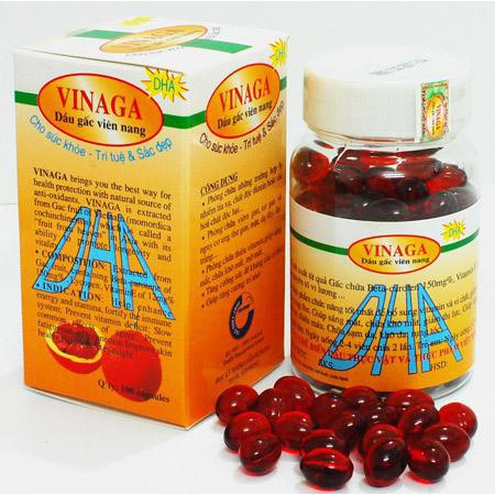 Viên Uống Dầu Gấc Vinaga DHA Hỗ Trợ Sáng Mắt, Đẹp Da, Chống Lão Hóa Hộp 100 Viên