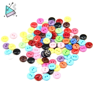 100 Khuy Áo Nhựa Tròn 8mm Nhiều Màu