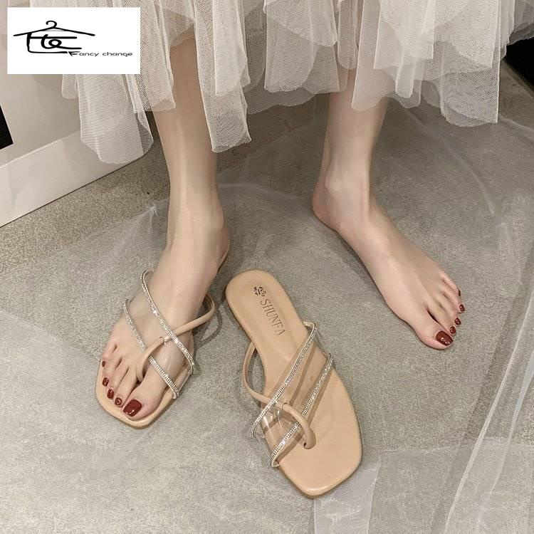 Dép Đế Bằng Đính Đá Phong Cách Thời Trang Mùa Hè 2022 Cho Nữ
