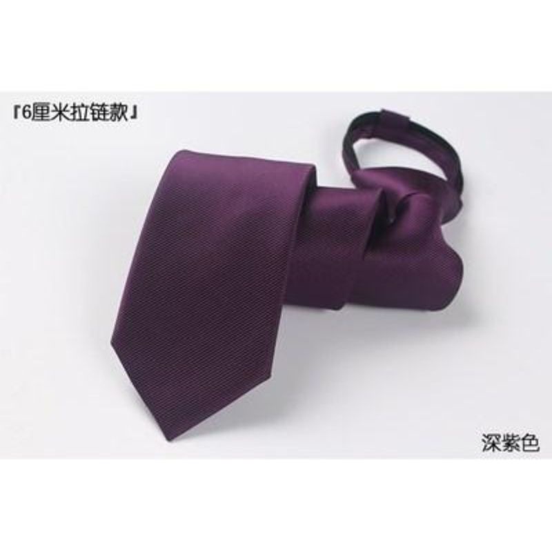 Cà Vạt 6CM Màu Hồng / Đen / Xanh Dương / Xám Nhạt Phối Khóa Kéo Dễ Phối Đồ Phong Cách Hàn Quốc Cho Nam Và Nữ