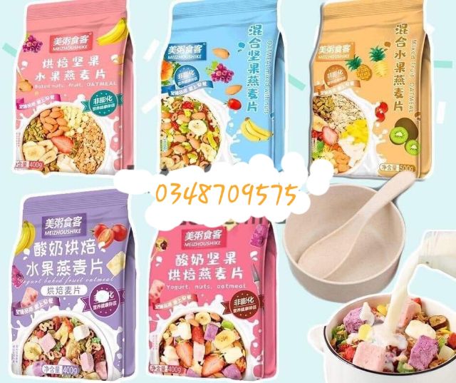 [Sẵn Mua 4 Tặng bát] Ngũ cốc sữa chua hoa quả giảm cân OME