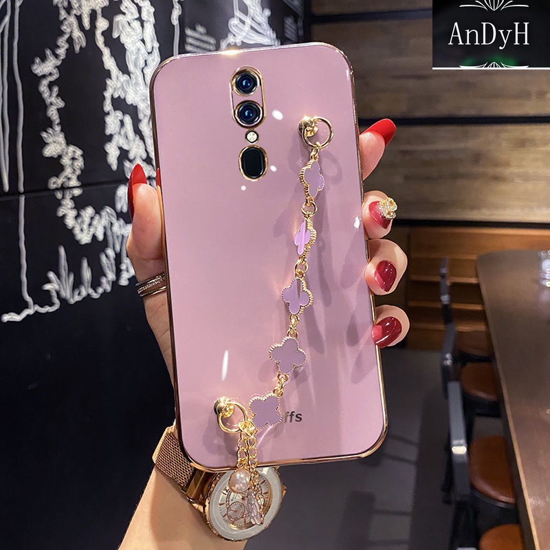 Ốp điện thoại mạ cạnh thẳng AnDyH cho vỏ OPPO F11, Vỏ bảo vệ Camera chính xác Vỏ phong cách cô gái d