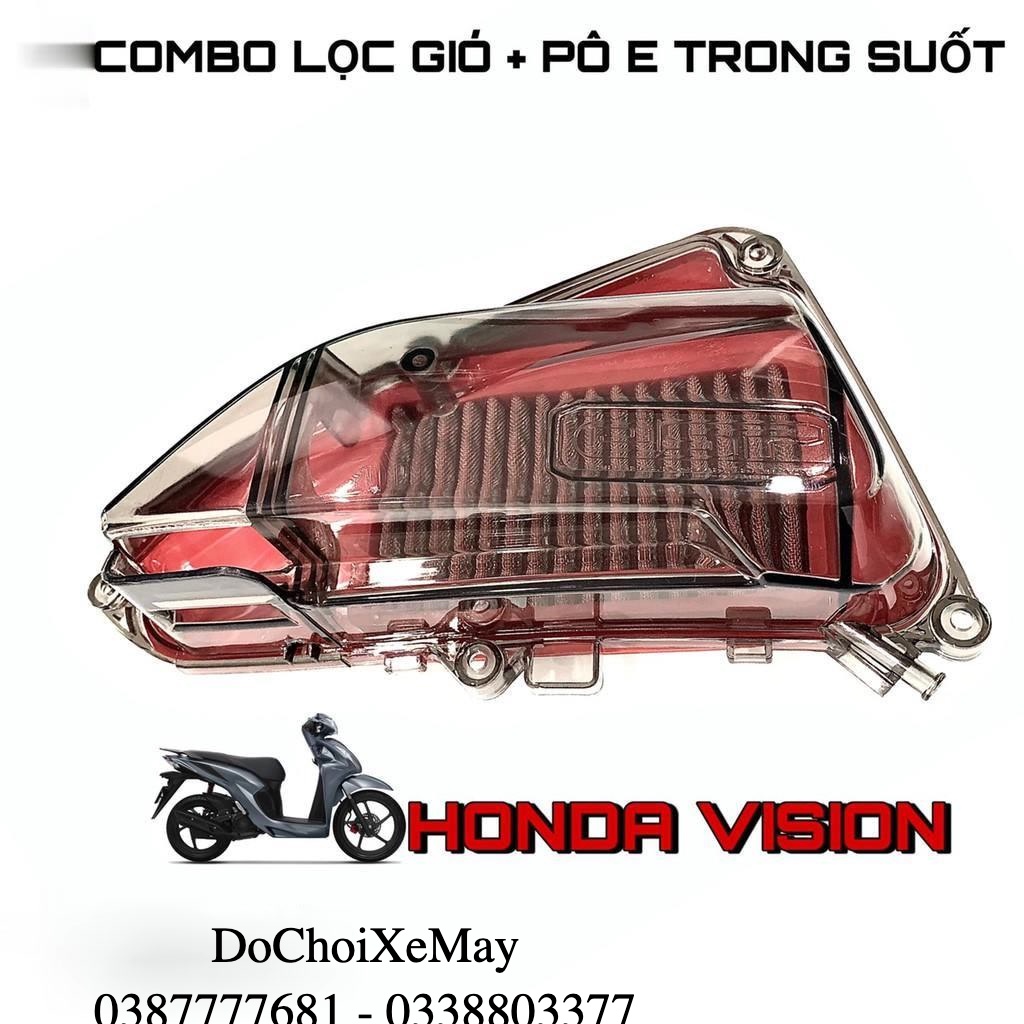 Combo Vision 2021 ốp pô air, lọc gió độ vĩnh cữu gắn như ZIN ko chế cháo . DoChoiXeMay