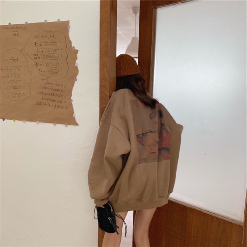 Áo sweater nỉ unisex form rộng Cậu bé hớt tóc phong cách ulzzang Nam Anh 24