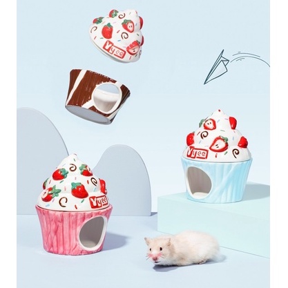 Nhà ngủ sứ hình kem mát lạnh cho hamster- MẪU MỚI 2022
