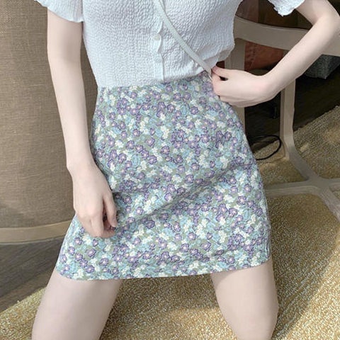 AMOI Bộ Áo Sơ Mi Voan Ngắn Tay Cổ Chữ V + Chân Váy Xếp Ly Thời Trang Phương Tây Cho Nữ