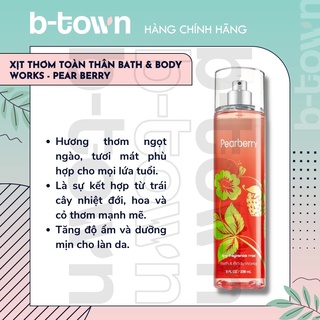 Xịt thơm toàn thân cho nữ bath & body works - pear berry