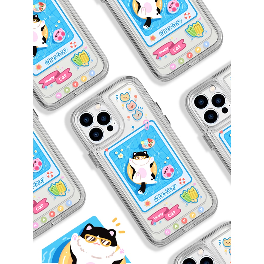 Ốp Điện Thoại Chống Sốc In Hình Mèo Kirby Cho iPhone 11 13 12 X XS Pro Max XR 12 13