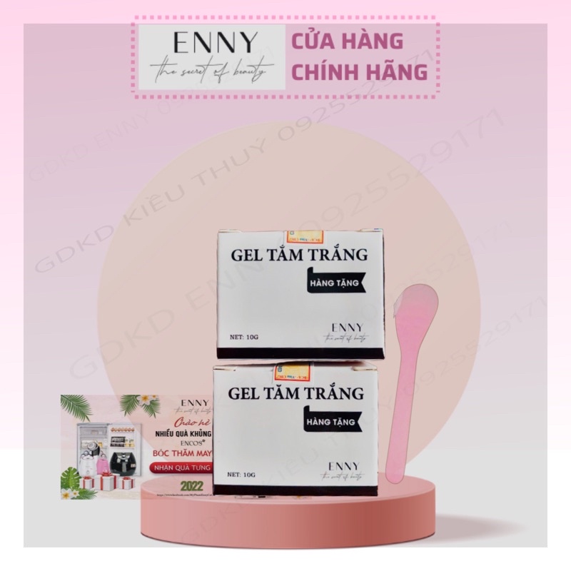 Set Quà Tặng Enny gồm Gel kích trắng_Tẩy tbc_Muỗng trộn kem