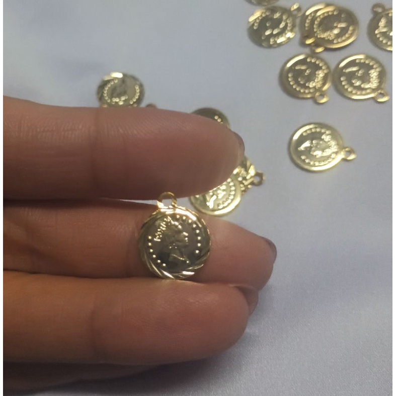 Charm đồng xu Nữ Thần Tự Do có móc treo xâu vòng, làm handmade charm đẹp cao cấp