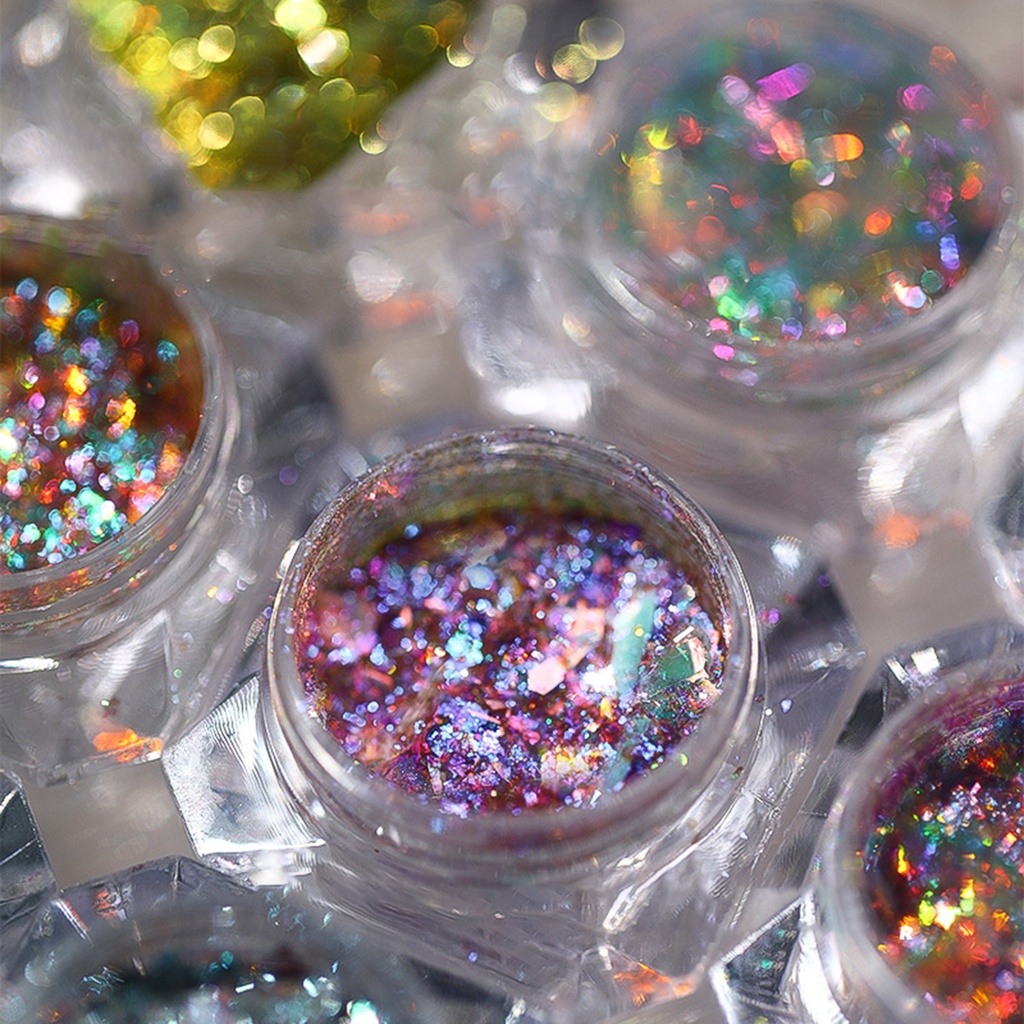 1 Hộp Hạt Kim Sa Lấp Lánh Nhiều Hình Dạng Trang Trí Móng Tay Nghệ Thuật