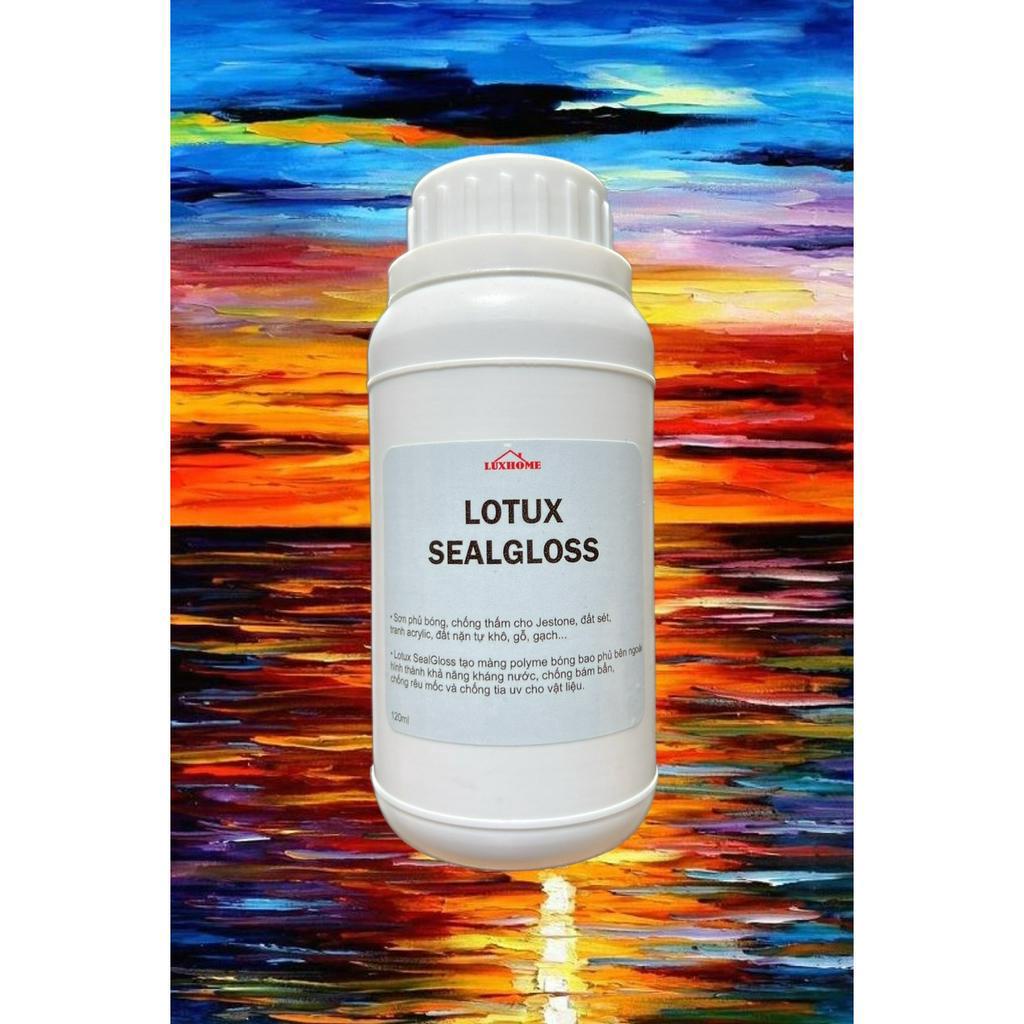 Phủ bóng áo, phủ bóng đất sét, chống thấm tranh acrylic, tranh số hóa - LoTux Seal 20-120ml gốc nước