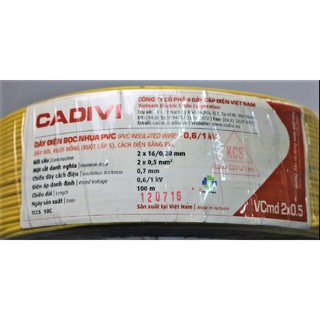 10m dây điện đôi cadivi 2x0.5