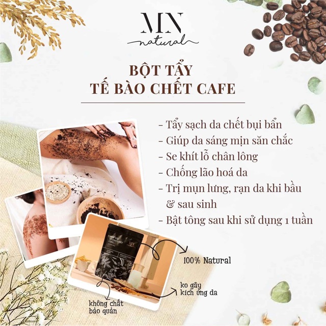 (chính hãng) Bột cafe ủ trắng tẩy tế bào chết MN Natural | BigBuy360 - bigbuy360.vn