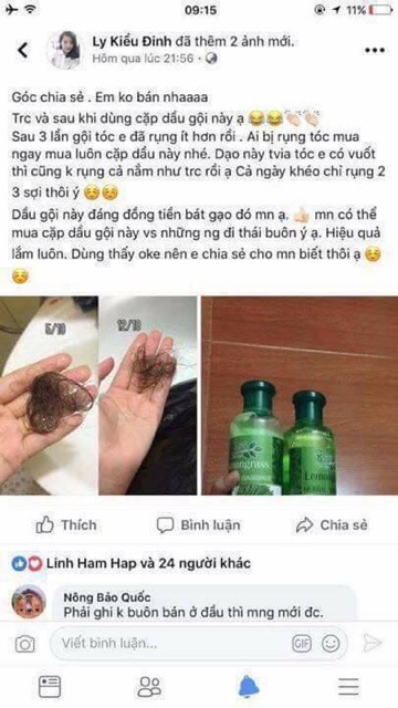 BỘ DẦU GỘI TINH CHẤT LÁ SẢ VÀ DỪA THÁI LAN NHẬP KHẨU CHÍNH HÃNG