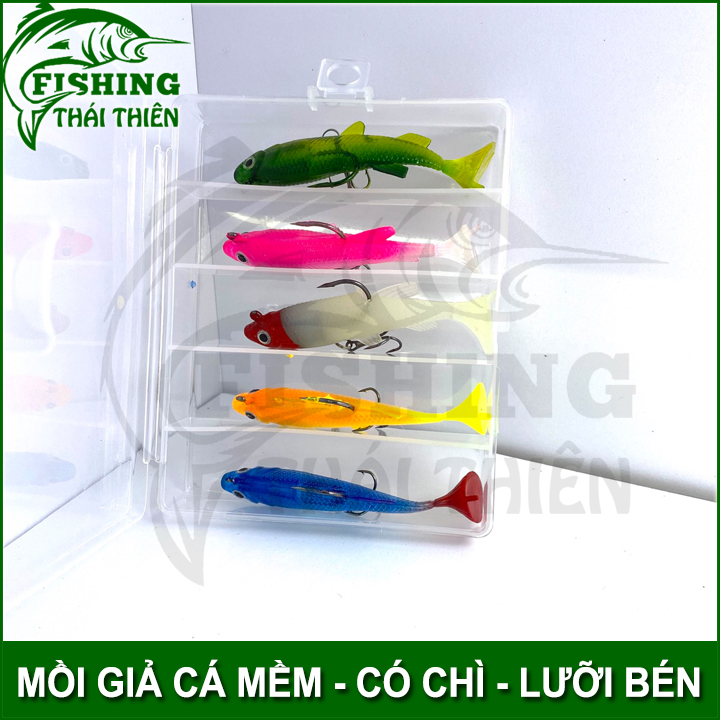 Mồi giả câu biển câu sông cá mềm T-Tail có chì lưỡi bén câu cá lóc, trôi, chẽm, mú vược