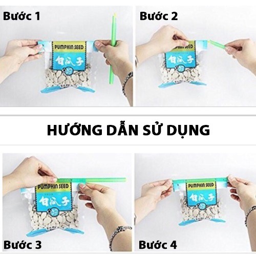 Bộ 8 cái dụng cụ kẹp túi thực phẩm dễ dàng sử dụng, độ bền cao, có răng cửa giữ chắc không dễ rơi sau khi niêm phong