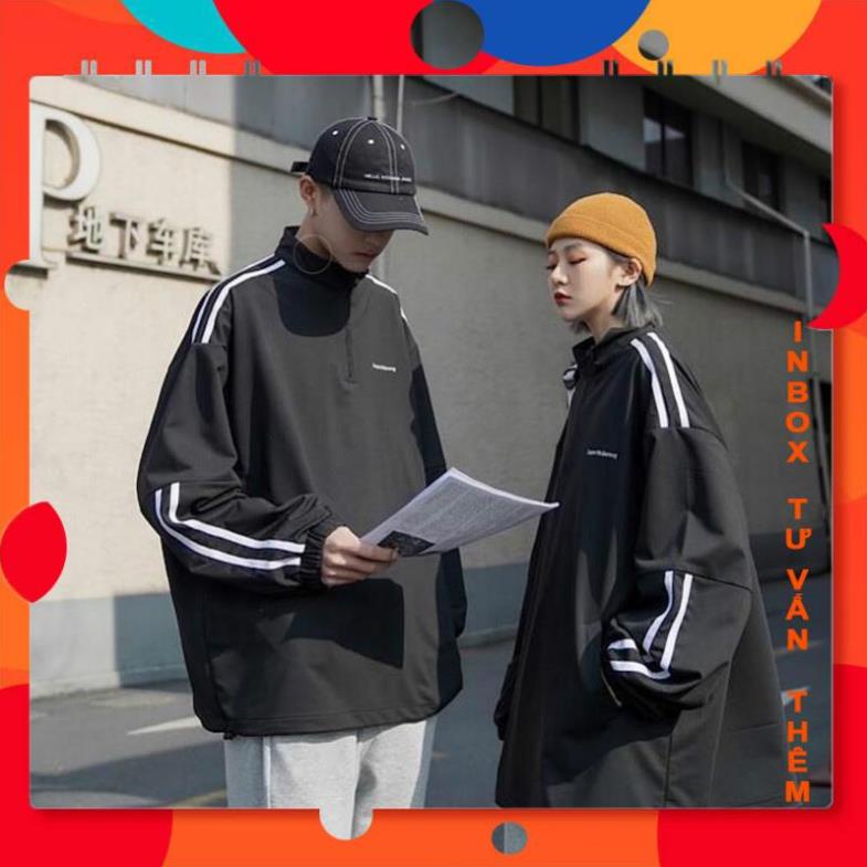 Áo JACKET khóa lửng form rộng Áo khoác kaki nam nữ phong cách hàn quốc 2 màu đen trắng DangTheTryp84 Shop