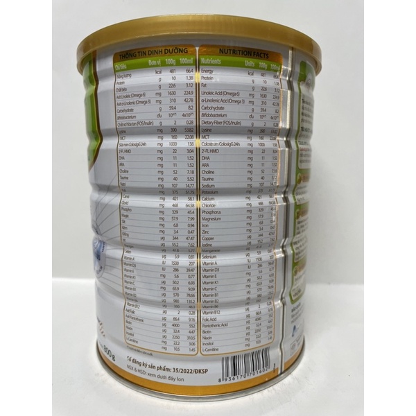 Sữa bột Colos Opti 0+ (tiêu hoá tốt hô hấp khoẻ ) - lon 800g date mới nhất