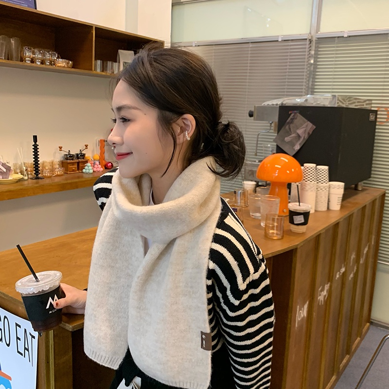 Khăn choàng MG STUDIO len cashmere ấm áp màu trơn đẹp mắt