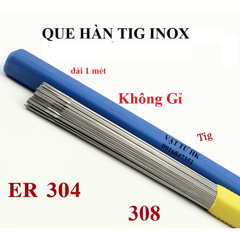1Kg Que hàn inox ER 304 308 tròn dài 1m các size cỡ phi 1.6 2.0 2.4 3.2 - Hàn bù Tig