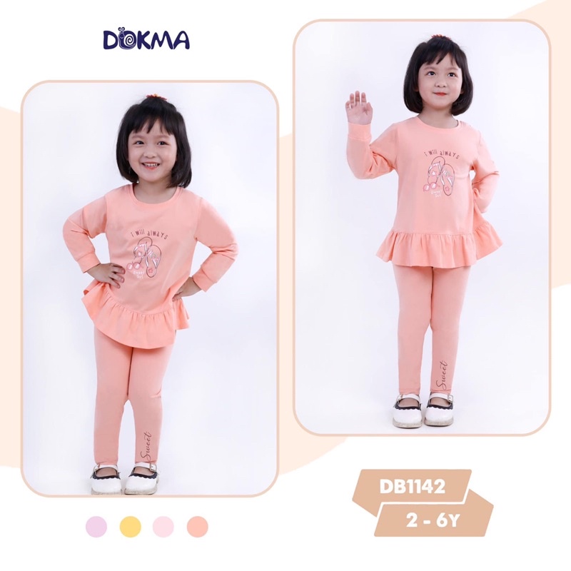 Bộ thu đông bé gái Dokma chất mềm co dãn tốt