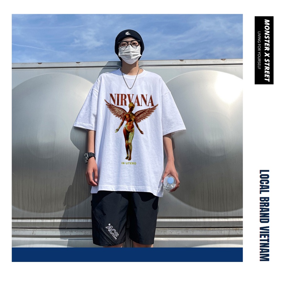 Áo thun unisex MONSTER X STREET Nirvana Signature phông tay lỡ nam nữ form rộng Local Brand