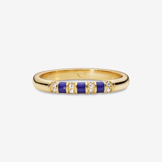 White & Blue Stripes Ring
