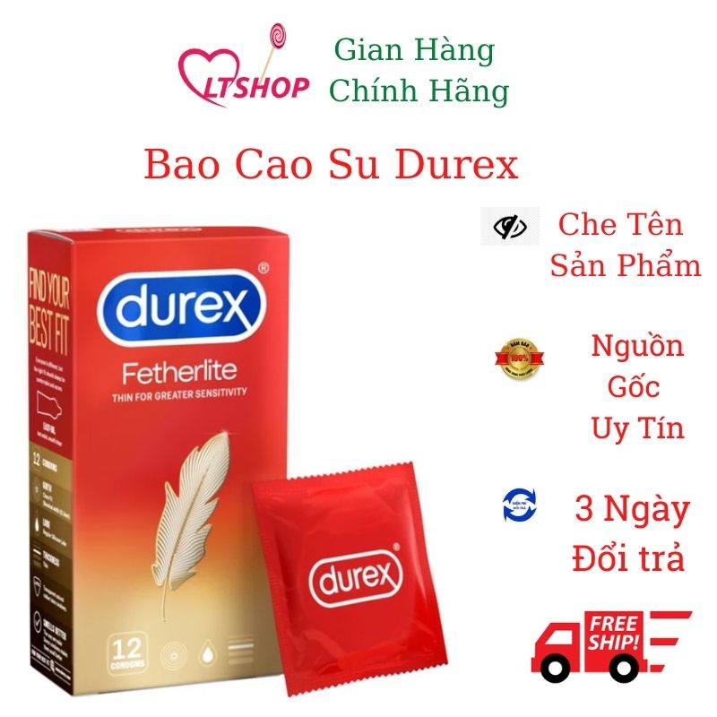 Bao cao su Durex Fertherlite  siêu mỏng  hộp 12 cái