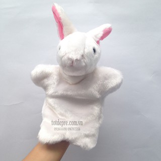 Rối Tay Hình Thú Nhồi Bông - Thỏ Con Màu Trắng
