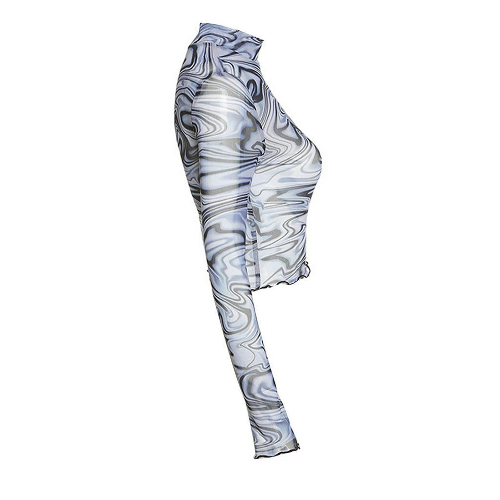 Áo Lửng Tay Dài Phối Lưới Thời Trang Dành Cho Nữ