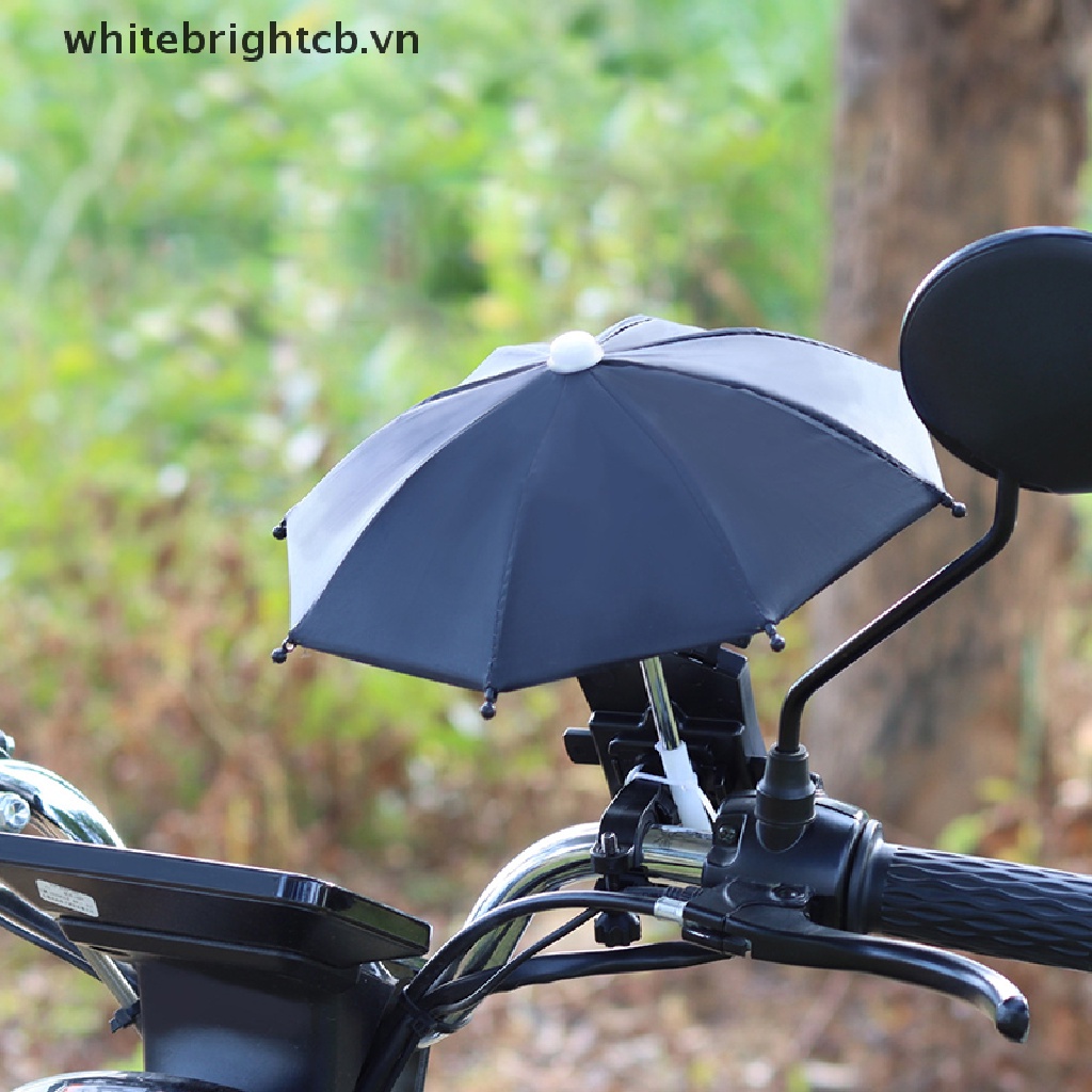 Dù Che Nắng Mini Tự Động Bằng Polyester Có Giá Đỡ Điện Thoại Gắn Xe Đạp