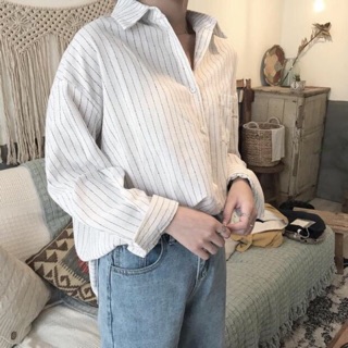 [ẢNH THẬT] Sơ mi sọc nữ ulzzang
