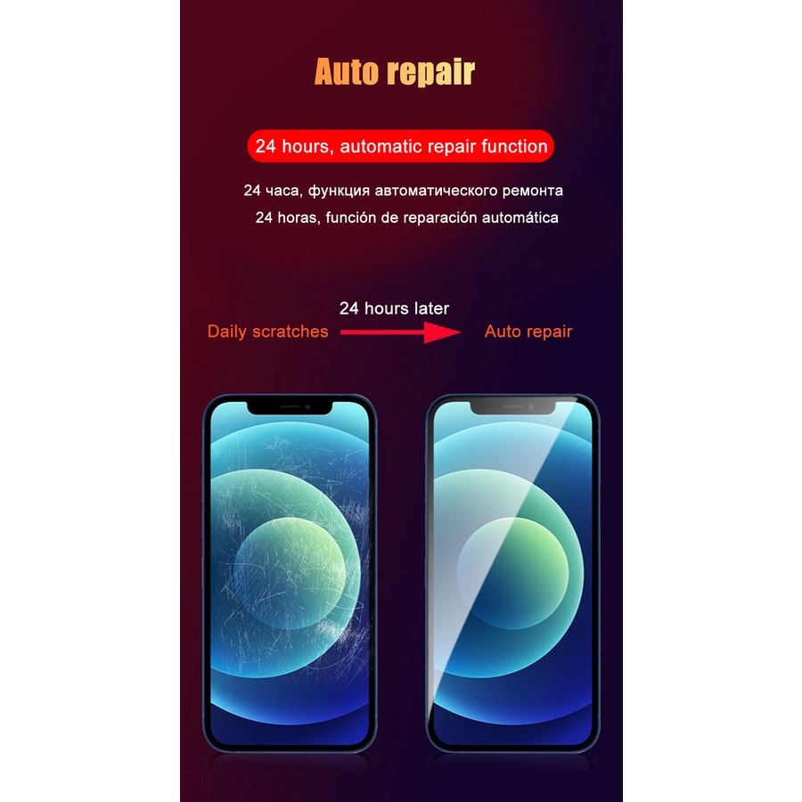 2 in 1 Dán Film dẻo PPF Miếng dán màn hình + Kính Cường Lực Camera cho Iphone 13 12 11 Pro Max 12 Mini X Xr Xs Max Se 2020 8 7 6 6s Plus