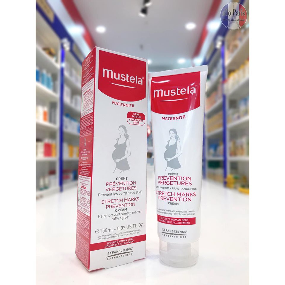 KEM DƯỠNG NGĂN NGỪA RẠN DA CHO BÀ BẦU MUSTELA STRETCH MARKS PREVENTION CREAM 150ML CHÍNH HÃNG - 6111