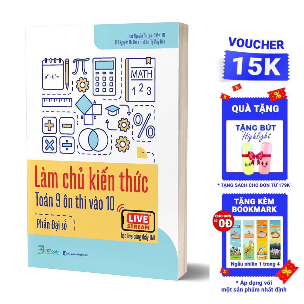 Sách - Combo Làm chủ kiến thức Toán 9 ôn thi vào 10  - Học live cùng thầy TMT