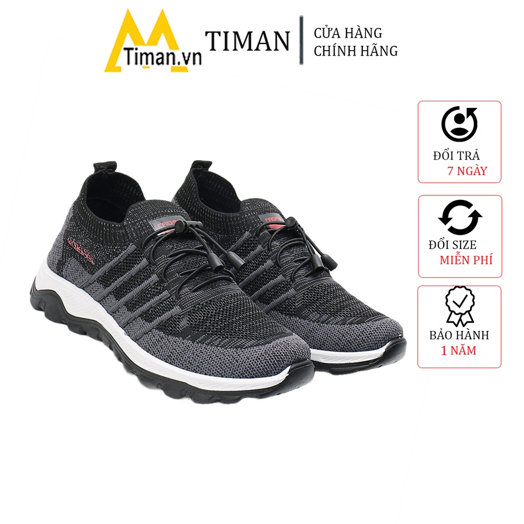 Giày thể thao nữ sneaker độn đế đẹp màu trắng siêu nhẹ chất liệu vải cho trung niên bảo hành 1 năm LZ33 TIMAN